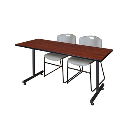 Kobe Rectangle Mobile table, 72" W, 72" H, Laminate Top, Cherry MKTRCT7224CH44GY
